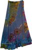 Reversible Hippie Wrap Skirt In Orange Floral Patchwork