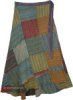 Plus Size Bohemian Gypsy Patchwork Wrap Around Long Skirt