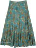 Tipsy Teal Paisley Print Long Cotton Skirt for Summer