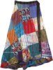 Plus Size Long Hippie Wrap Skirt with Multicolor Patchwork