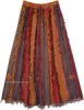Antique Rosewood Eastern Style Embroidered Gypsy Skirt