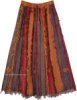 Persian Plum Striped Short Wrap Around Skirt