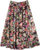 Tiered Skirt Flower Print Hawaiian Casual Long Cotton Skirt