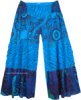 Lochmara Patchwork Flared Wide Legs Pants in Blue Florals