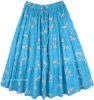 Psychic Dragonfly Cotton Summer Mid Length Skirt