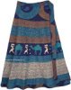 Graceful Floral Printed Cotton Wrap Around Mid Length Skirt