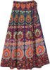 Indian Peacock Maxi Bohemian Cotton Wrap Skirt