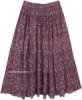 Multicolored Dense Floral Casual Long Cotton Skirt