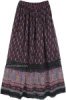 Midnight Paisley Lace Accented Boho Skirt