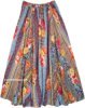 Big Full Sweep Floral Print Azteca Maxi Skirt