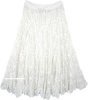 Dove White Intricate Floral Full Crochet Skirt