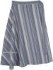 Steel Grey Striped Bohemian Cotton Wrap Around Skirt