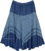 Denim Blue Western Skirt with Lacework and Tiers