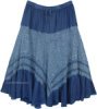 Denim Blue Western Skirt with Lacework and Tiers