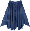 Country Lilac Embroidered Western Style Skirt Midi Length
