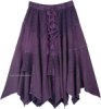 Voodoo Purple Western Mid Length Handkerchief Hem Skirt