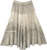 Lustrous Grey Midi Length Western Womens Skirt