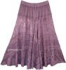 Country Lilac Embroidered Western Style Skirt Midi Length