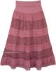 Thulian Pink Rose Foldover Waist Long Skirt