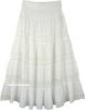 Dreamy White Flexible Yoga Waist Maxi Long Cotton Skirt