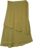 Layered Mid Length Wrap Around Skirt in Sycamore