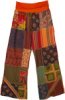 Fall Bloom Boho Patchwork Cotton Yoga Waist Pants