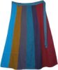 Plus Size Multicolored Vertical Panel Wrap Around Skirt
