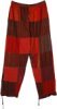 Red Bloom Patchwork Lounge Pants with Adjustable Bottom