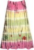 Daisy Flower Cotton Long Pastel Tie Dye Skirt