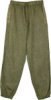 Khaki Green Jogger Style Womens Pants with Pockets