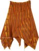 Asymmetrical Cotton Light Boho Summer Skirt in Orange and Yellow