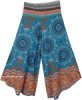 Teal Mandala Magic Wide Leg Boho Festival Pants for Women