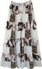Snowy Forest Mixed Print Boho Patchwork Skirt