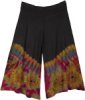 Half Tie Dye Boho Mid Calf Wide Leg Capri