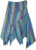 Blue Hues Asymmetrical Patchwork Pixie Skirt