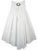 White Boho Smart Skirt Dress with Smocked Waist