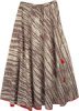 Hazelnut Brown Abstract Print Cotton Long Skirt