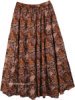 Brown Tribal Vibes Printed Cotton Long Skirt
