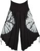 Black Rainbow Tie Dye Side Cut Palazzo Pants for Women