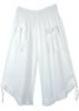 Pure White Summer Pants with Adjustable Wide Legs