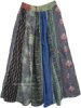 Multi Panel Vertical Printed Patchwork Skirt