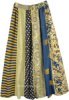 Egyptian Straw Mixed Prints Vertical Patchwork Skirt