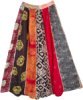 Boho Mixed Print Vertical Patchwork Long Skirt