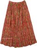 Smocked Waist Flared Cotton Voile Skirt with Paisley Print