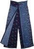 Navy Blue Paisley Printed Split Front Rayon Pants