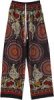 Boho Floral and Mandala Printed Wide Leg Rayon Pants