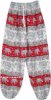 Red Elephant Print Harem Pants with Elastic Bottom