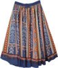 Black White Mid Length Cotton Skirt with Liner