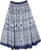 Cerulean Blue Ripped Patch Boho Long Skirt