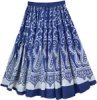 Cloud Burst Blue Cotton Long Summer Skirt